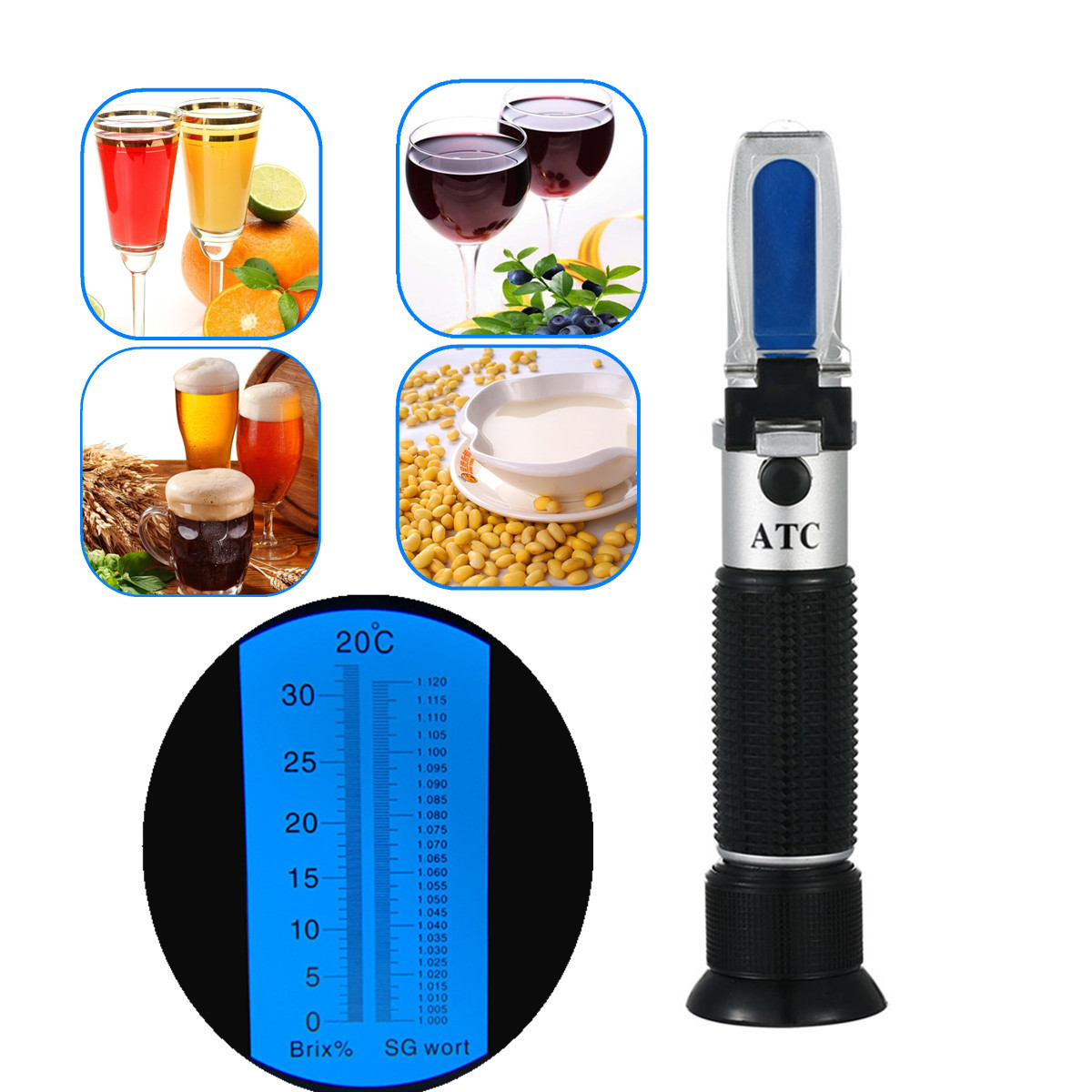 مقياس الانكسار 0-32% بركس نبتة - مراجعة Wine To Beer Alcohol وسعره