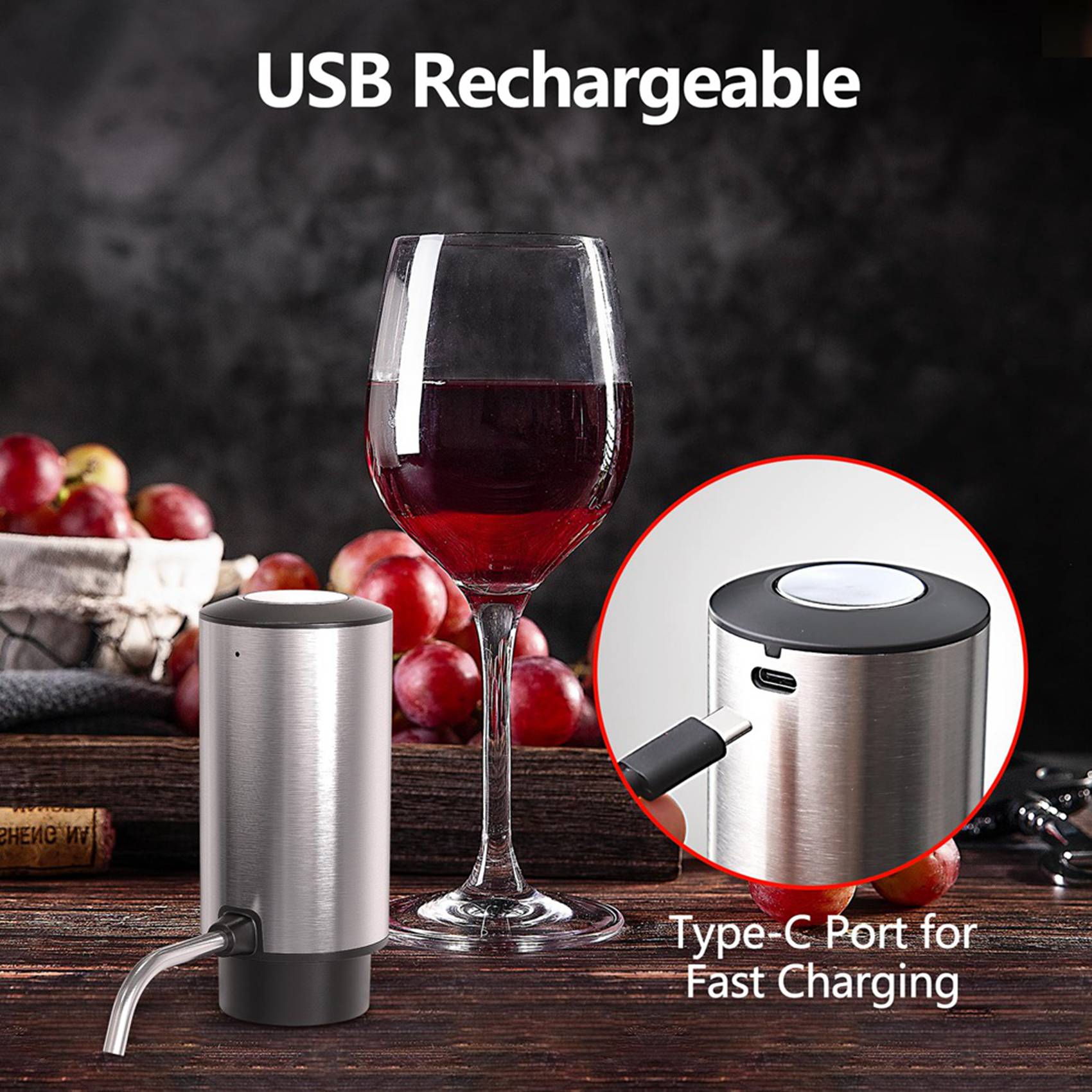 جهاز تهوية النبيذ الكهربائي AB - مراجعة Decanter Aerator Set وسعره