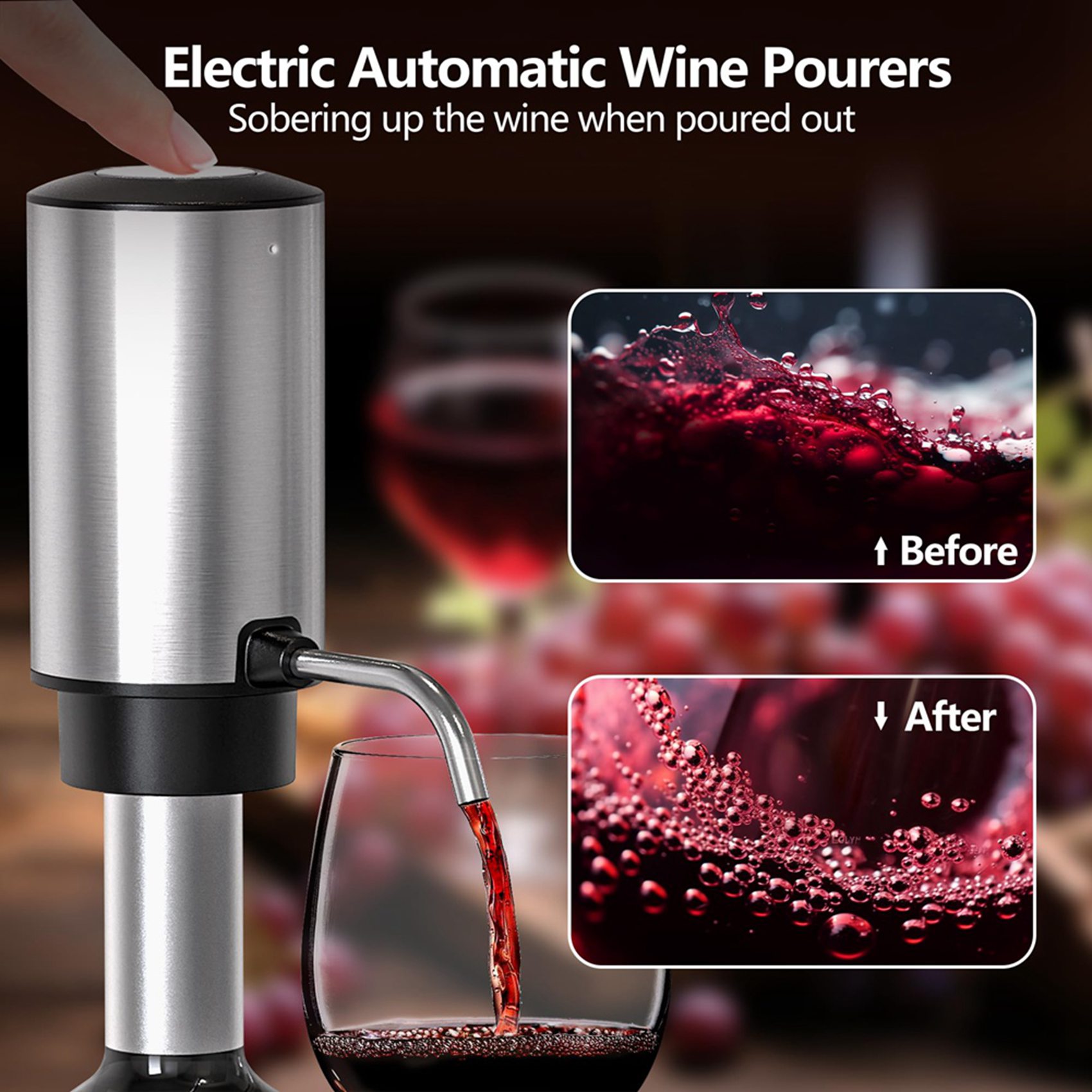 جهاز تهوية النبيذ الكهربائي AB - مراجعة Decanter Aerator Set وسعره