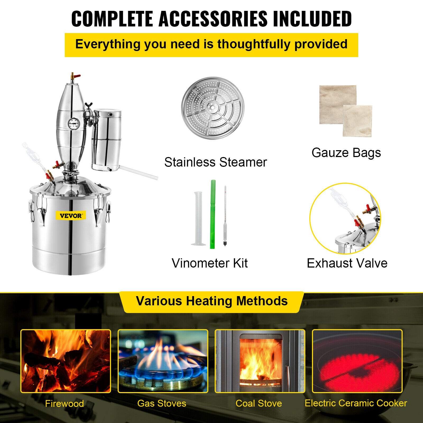 SucceBuy 20L-70L آلة تقطير الك - مراجعة Wine To Beer Alcohol وسعره